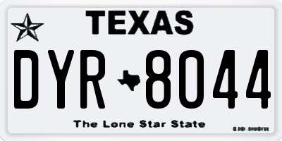 TX license plate DYR8044