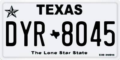TX license plate DYR8045