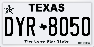 TX license plate DYR8050