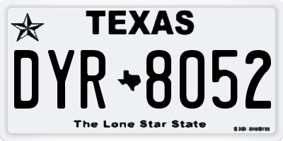 TX license plate DYR8052
