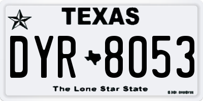 TX license plate DYR8053