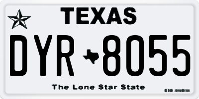 TX license plate DYR8055