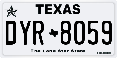 TX license plate DYR8059