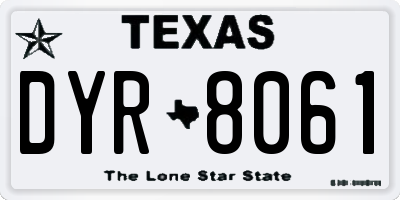 TX license plate DYR8061