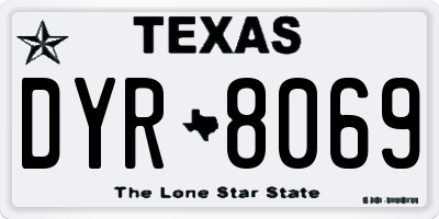 TX license plate DYR8069