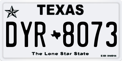 TX license plate DYR8073