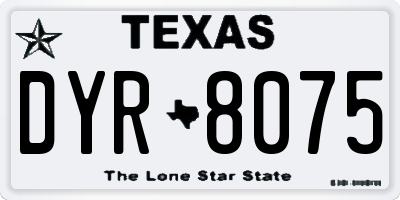 TX license plate DYR8075
