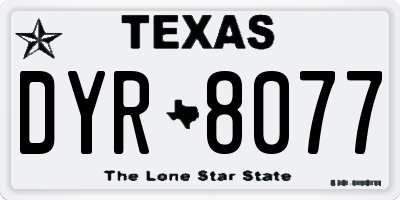 TX license plate DYR8077