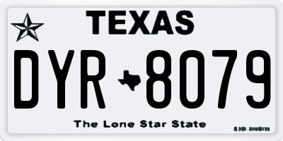 TX license plate DYR8079