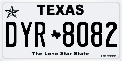 TX license plate DYR8082