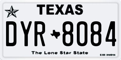 TX license plate DYR8084