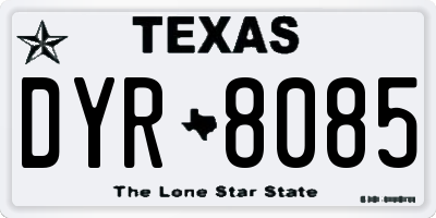 TX license plate DYR8085