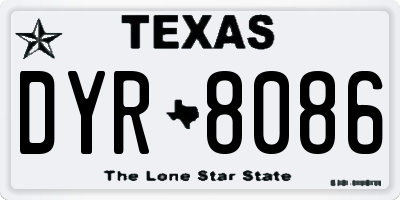 TX license plate DYR8086