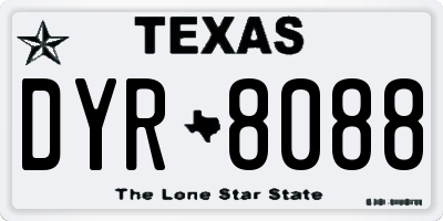 TX license plate DYR8088