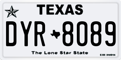 TX license plate DYR8089