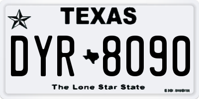 TX license plate DYR8090