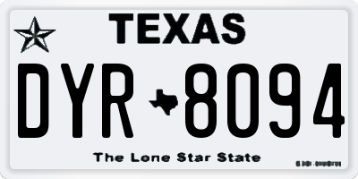 TX license plate DYR8094