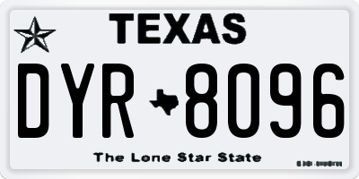 TX license plate DYR8096