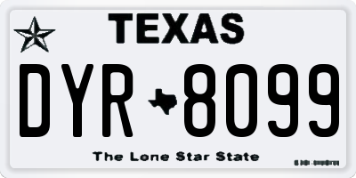 TX license plate DYR8099