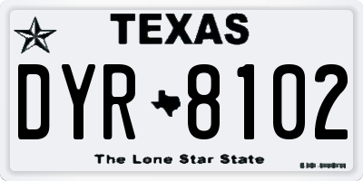 TX license plate DYR8102