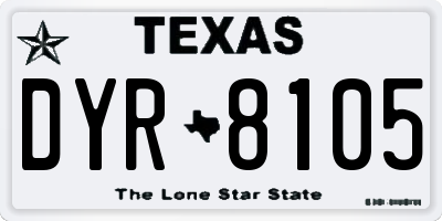 TX license plate DYR8105