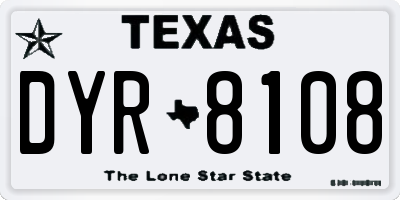 TX license plate DYR8108