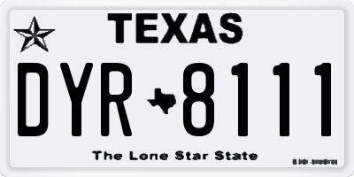 TX license plate DYR8111