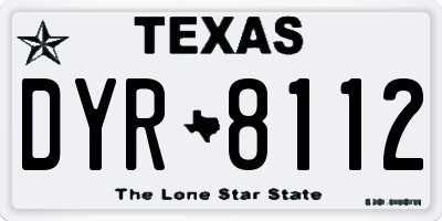 TX license plate DYR8112