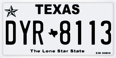 TX license plate DYR8113