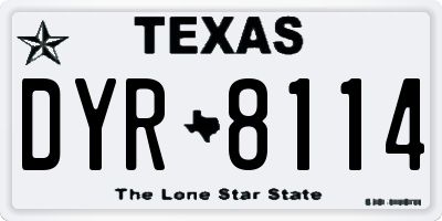 TX license plate DYR8114