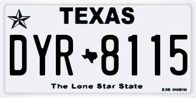 TX license plate DYR8115