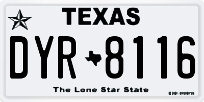 TX license plate DYR8116