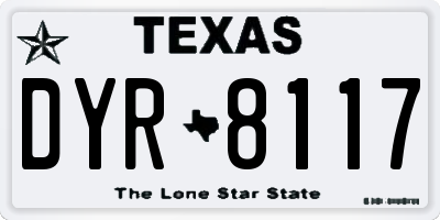 TX license plate DYR8117