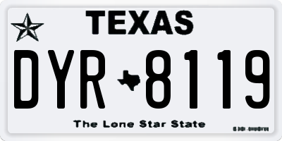 TX license plate DYR8119