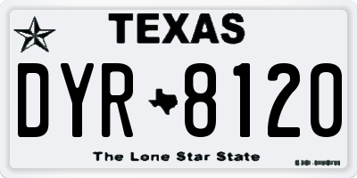 TX license plate DYR8120