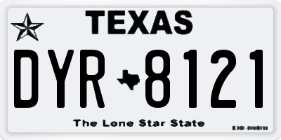 TX license plate DYR8121