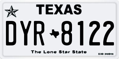 TX license plate DYR8122