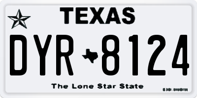 TX license plate DYR8124