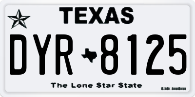 TX license plate DYR8125