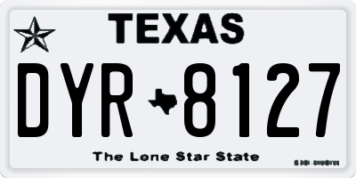 TX license plate DYR8127