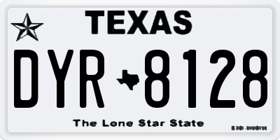 TX license plate DYR8128