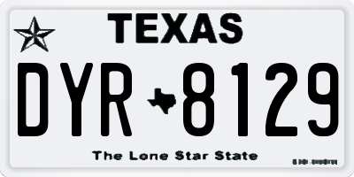 TX license plate DYR8129