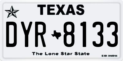 TX license plate DYR8133