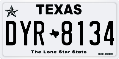 TX license plate DYR8134