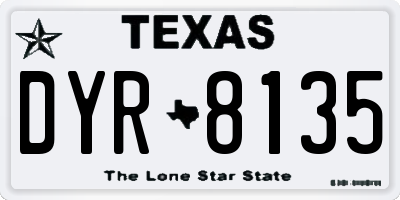 TX license plate DYR8135