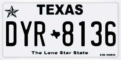 TX license plate DYR8136