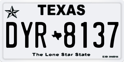 TX license plate DYR8137