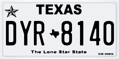 TX license plate DYR8140
