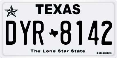 TX license plate DYR8142
