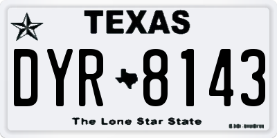 TX license plate DYR8143